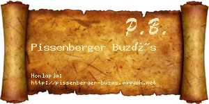 Pissenberger Buzás névjegykártya